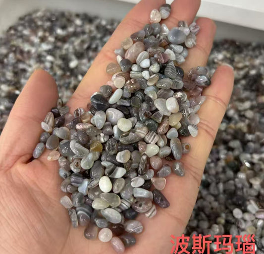 5-7mm Natural Botswana Agate Chips -1kg-Bulk price