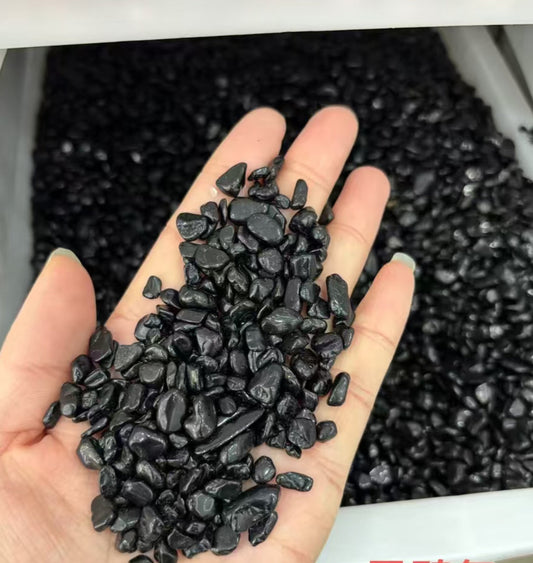 5-7mm Natural Black Tourmaline Chips -(1kg)-Bulk Price