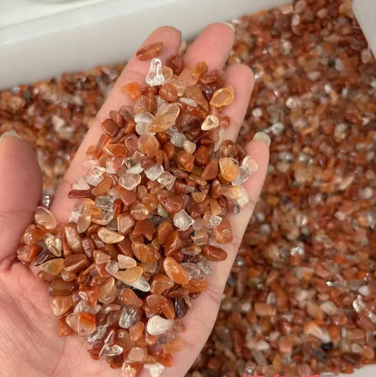5-7mm Natural Red Rutilated Quartz / Rabbit Hair Quartz Chips -(1kg)-Bulk Price