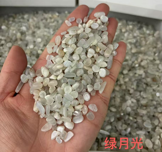 5-7mm Natural Green Moonstone Chips -(1kg)-Bulk Price