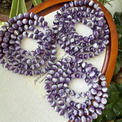 Dreamy Amethyst Triple Wrap Bracelet - 6mm Natural Gemstone Beads for Calmness, Intuition & Spiritual Protection
