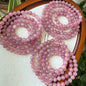 Madagascar Purple Rose Quartz Triple Wrap Bracelet - 4.2mm & 5.5mm Natural Stone Beads for Unconditional Love & Emotional Healing