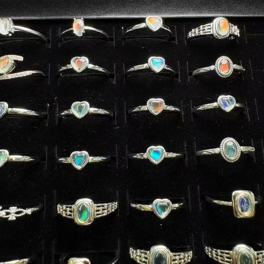 Mystical Madagascar Rainbow Moonstone Ring - Adjustable S925 Silver-Madagascar Gemstone for Divine Feminine & Transformation