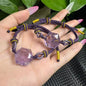 Handmade Hexagram Crystal Bracelet - Adjustable Elastic String with Natural Stones for Protection & Energy (Choose Your Crystal: Amethyst, Labradorite, Rose Quartz, Fire Quartz, Smoky Quartz, Clear Quartz)