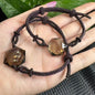 Handmade Hexagram Crystal Bracelet - Adjustable Elastic String with Natural Stones for Protection & Energy (Choose Your Crystal: Amethyst, Labradorite, Rose Quartz, Fire Quartz, Smoky Quartz, Clear Quartz)