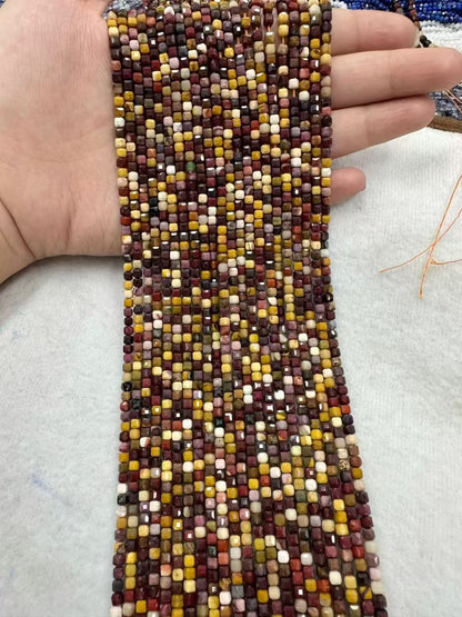 Natural Sugar Cube Faceted Mookite Stone Bead Strand |Stunning Sparking Crystal Beads For Jewelry Making