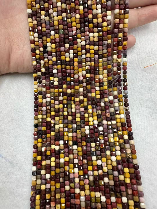 Natural Sugar Cube Faceted Mookite Stone Bead Strand |Stunning Sparking Crystal Beads For Jewelry Making