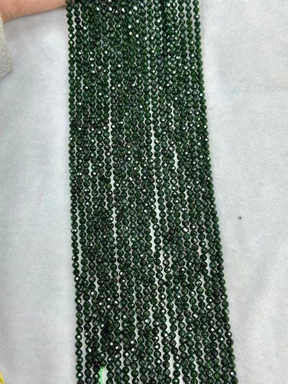 Manmade Sparking Green Golden Sandstone Faceted Round Bead Strand 2.5-4mm