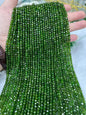 A+Quality Green Diopside Sugar Cube Faceted Bead Strand4mm|Stunning Sparking Crystal Beads For Jewelry Making