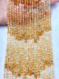 Sugar Cube Faceted  Gradient Citrine Bead Strand3-4mm|Stunning Sparking Crystal Beads For Jewelry Making