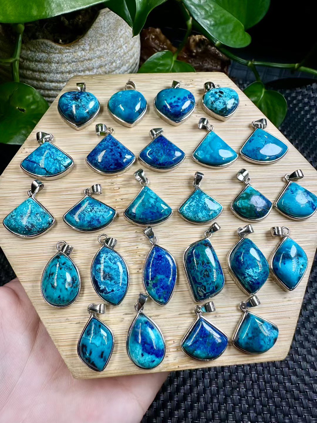 Mystic Phoenix Chrysocolla Pendant - Handwrapped S925 Silver, Natural Gemstone Talisman for Emotional Courage & Rebirth