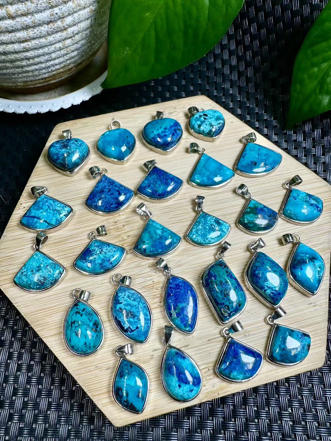 Mystic Phoenix Chrysocolla Pendant - Handwrapped S925 Silver, Natural Gemstone Talisman for Emotional Courage & Rebirth