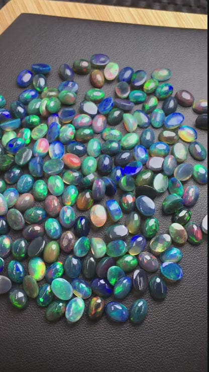Natural Color-Play Opal Cabochon (5x7mm) - Loose Gem for Ring/Pendant Setting